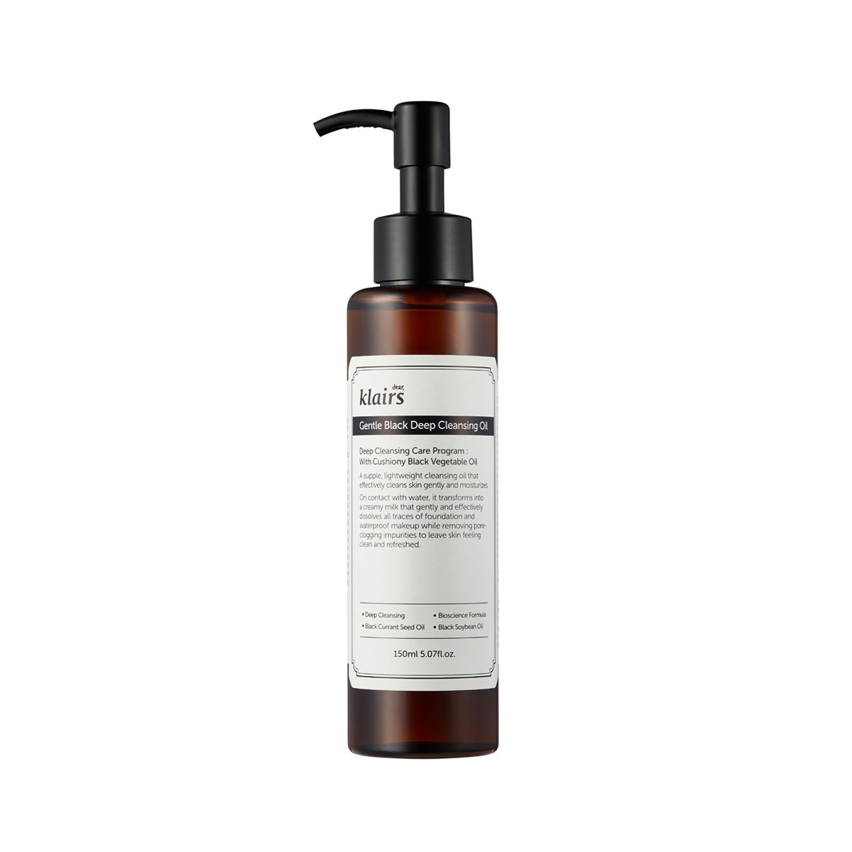 KLAIRS Sanftes schwarzes Tiefenreinigungsöl, 150 ml