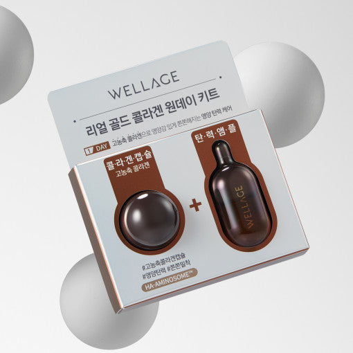 WELLAGE Real Gold Collagen Ein-Tages-Set, 1 Stück (15 ml/1 ml)
