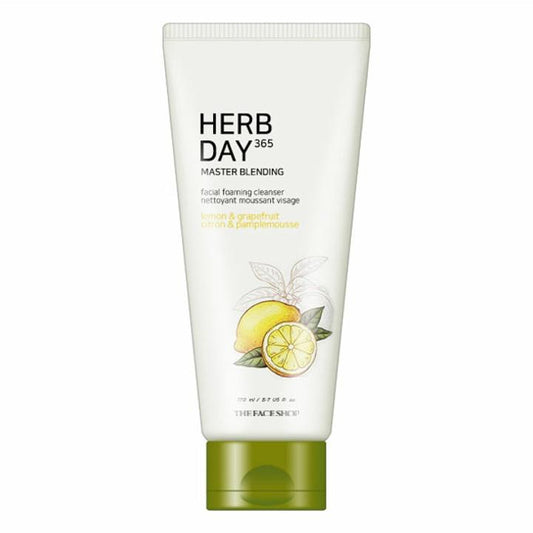 THE FACE SHOP Herb Day 365 Master Blending Facial Foaming Cleanser 170ml #Lemon & Grapefruit