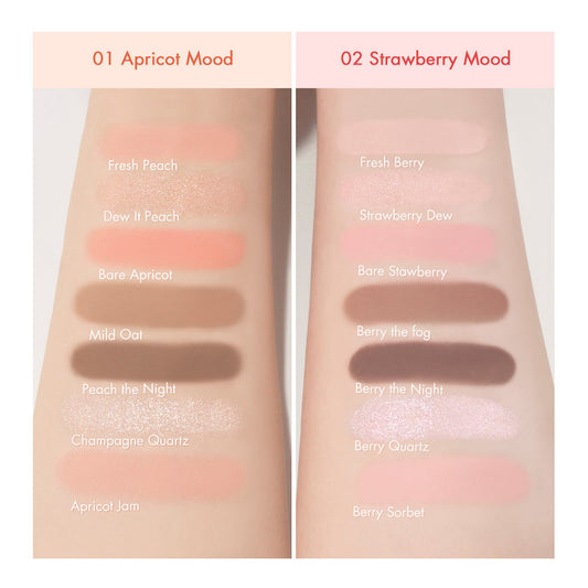 rom&amp;nd палета сенки за усне Bare Layer 14 г/2 боје